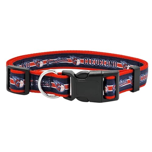 MLB PET Collar Cleveland Guardians Hundehalsband, kleines Baseball-Team-Halsband für Hunde und Katzen, glänzendes und farbenfrohes Hunde- und Katzenhalsband, lizenziert von The MLB von Pets First