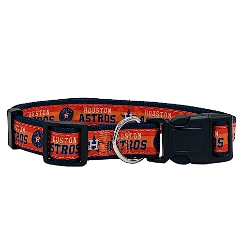 MLB PET Halsband Houston Astros Hundehalsband, Größe XL, Baseball-Team-Halsband für Hunde und Katzen Ein glänzendes und farbenfrohes Hunde- und Katzenhalsband, lizenziert von der MLB von Pets First