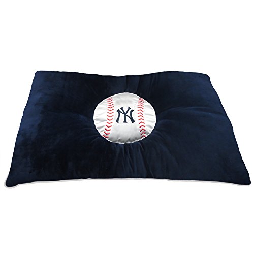 MLB Pet Bed – New York Yankees Soft & Cozy Plüsch Kissen Bett. – Baseball Hundebett. Cuddle, warm Sport Matratze Bett für Katzen und Hunde von Pets First