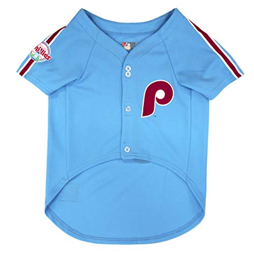 MLB Philadelphia Phillies Vintage Throwback-Trikot für Hunde und Katzen, Team-Farbe, bequemes Polycotton-Material, Größe XS von Pets First