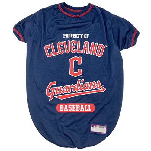 MLB T-Shirt Cleveland Guardians für Hunde und Katzen, Größe M von Pets First