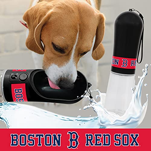 MLB Wasserflasche für Hunde, Boston RED SOX Baseball Haustier Wasserflasche Beste Katze Wasserflasche Wasserbrunnenspender für Hunde & Katzen, 382.7 g Coole Haustier Reise Wasserflasche mit 2 Carbon von Pets First