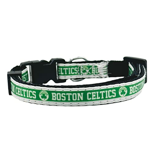 NBA Boston Celtics Katzenhalsband, verstellbar, mit abnehmbarem Halsband für Katzen, mit lizenziertem Teamnamen und Logo, niedliches und modisches Basketball-Halsband mit Glöckchen aus Metall von Pets First