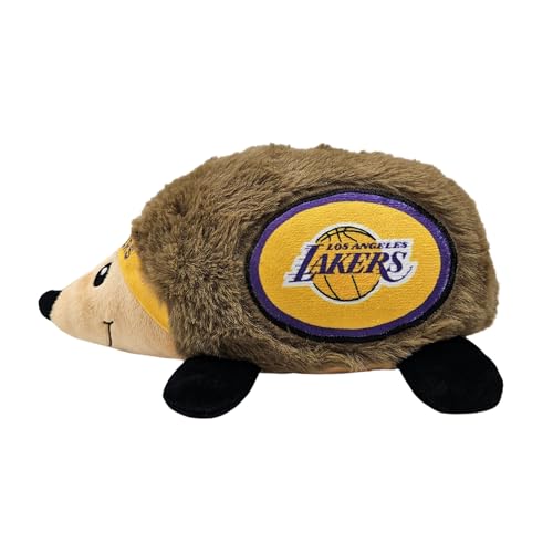 NBA Los Angeles Lakers Plüsch-Igelspielzeug für Hunde & Katzen, Cooles weiches Haustierspielzeug für Spaß und interaktives Spielen, Hunde-Kauspielzeug mit Quietscher, Lizenziertes Hot Pet Spielzeug von Pets First