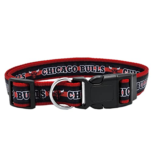 NBA PET Halsband Chicago Bulls Hundehalsband, Größe L, Basketball-Team-Halsband für Hunde & Katzen Ein glänzendes und farbenfrohes Hunde- und Katzenhalsband, lizenziert von der NBA von Pets First