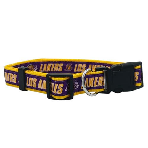 Pets First NBA-PET Halsband Los Angeles Lakers Hundehalsband, Größe L, Basketball-Team-Halsband für Hunde und Katzen, glänzendes und farbenfrohes Hunde- und Katzenhalsband, lizenziert von der NBA von Pets First