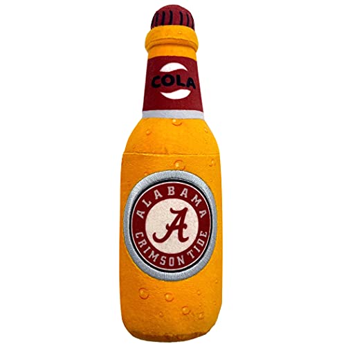 NCAA Alabama Crimson Tide Bierflasche Plüsch Hund & Katze Quietschspielzeug – süßeste Stadion Soda Flasche Snack Plüschtier für Hunde & Katzen mit innerem Quietscher & schönem von Pets First