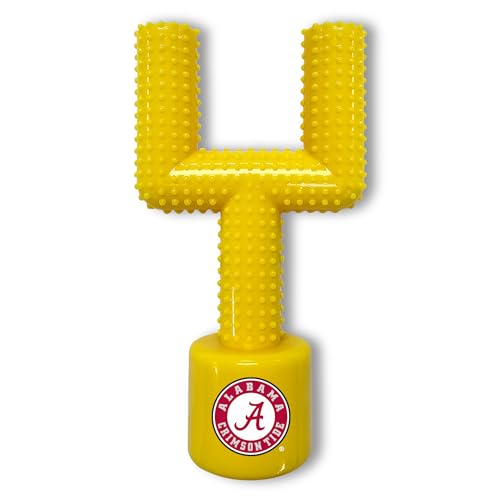 NCAA Alabama Crimson Tide Mega-Kauspielzeug aus hartem Nylon mit Speckgeschmack, Fußball-Torpfosten, Kauspielzeug für Hunde, interaktives, leckeres und lustiges Kauspielzeug für Hunde, unzerstörbar, von Pets First