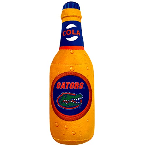 NCAA Florida Gators Bierflasche Plüsch Hund & Katze Quietschspielzeug – süßeste Stadion SODA Flasche Snack Plüschtier für Hunde & Katzen mit innerem Quietscher & schönem Fußball/Basketball Team von Pets First