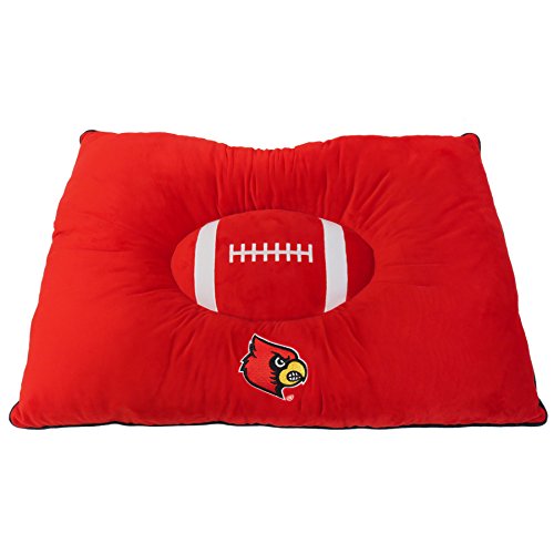 NCAA Haustierbett – Louisville Cardinals „Soft & Cozy“ Plüschkissen – Fußball-Hundebett – Kuschelige, warme Collegiate-Matratze für Katzen und Hunde von Pets First