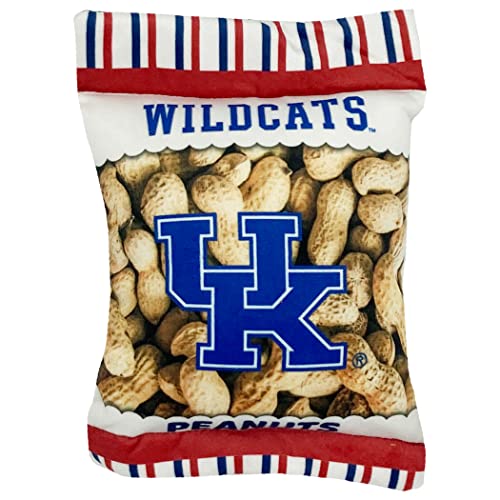 Pets First NCAA Kentucky Wildcats knisterndes feines Plüsch-Spielzeug für Hunde und Katzen, Quietschspielzeug, niedliches Stadion-Erdnuss-Snack-Spielzeug für Hunde und Katzen, mit innerem Quietscher von Pets First