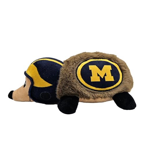 NCAA Michigan Wolverines Plüsch-Igelspielzeug für Hunde und Katzen, Cooles weiches Haustierspielzeug für Spaß und interaktives Spielen, Hunde-Kauspielzeug mit Quietscher, Lizenziertes Hot Pet von Pets First