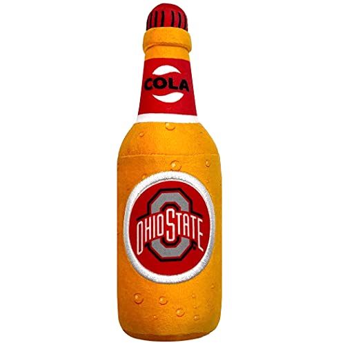 NCAA Ohio State Buckeyes Bierflasche Plüsch Hund & Katze Quietschspielzeug – süßeste Stadion Soda Flasche Snack Plüschtier für Hunde & Katzen mit innerem Quietscher & schönem von Pets First