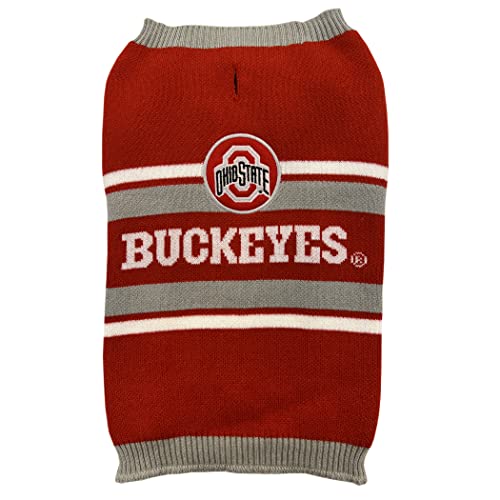 NCAA Ohio State Buckeyes Hundepullover, Größe XS Warmer und gemütlicher Strickpullover mit NCAA-Team-Logo, bester Welpenpullover für große und kleine Hunde von Pets First