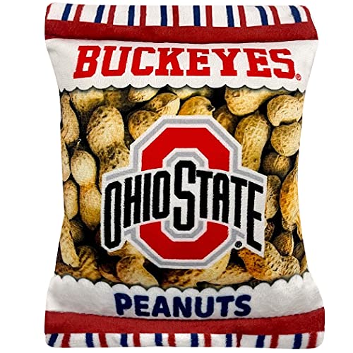 Pets First NCAA Ohio State Buckeyes Quietschspielzeug für Hunde und Katzen, mit innerem Quietscher und schönem Fußball-/Basketball-Teamname/Logo von Pets First