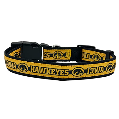 NCAA PET Collar Iowa Hawkeyes Hundehalsband, kleines Collegiate Team Halsband für Hunde & Katzen Ein sportliches, glänzendes und farbenfrohes Katzenhalsband und Hundehalsband, lizenziert von The von Pets First