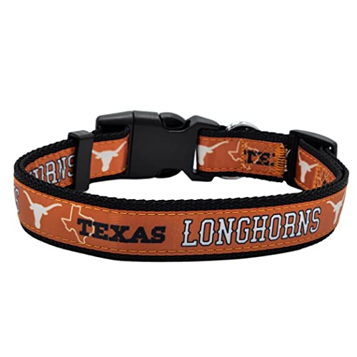 NCAA PET Collar Texas Longhorns Hundehalsband, großes Collegiate Team Halsband für Hunde und Katzen Ein sportliches, glänzendes und farbenfrohes Katzenhalsband und Hundehalsband, lizenziert von The von Pets First