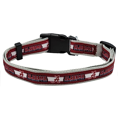 NCAA PET Halsband Alabama Crimson Tide Hundehalsband, Größe M, College-Team-Halsband für Hunde und Katzen Ein glänzendes und farbenfrohes Hunde- und Katzenhalsband, lizenziert von der NCAA von Pets First
