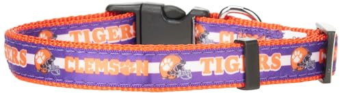 NCAA PET Halsband Clemson Tigers Hundehalsband, Größe M, College-Team-Halsband für Hunde und Katzen Ein glänzendes und farbenfrohes Hunde- und Katzenhalsband, lizenziert von der NCAA von Pets First