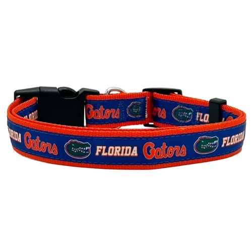 NCAA PET Halsband FLORIDA GATORS Hundehalsband, Größe S, College-Team-Halsband für Hunde und Katzen, glänzendes und farbenfrohes Hunde- und Katzenhalsband, lizenziert von der NCAA von Pets First
