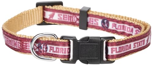 NCAA PET Halsband Florida State Seminoles Hundehalsband, Größe S, College-Team-Halsband für Hunde und Katzen, glänzendes und farbenfrohes Hunde- und Katzenhalsband, lizenziert von der NCAA von Pets First