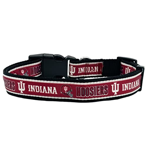 Pets First Collegiate Pet Collar Indiana Hoosiers Hundehalsband, Größe S. Beste Sportmannschaftsfarbe für Hunde und Katzen Ein glänzendes und farbenfrohes Hunde- und Katzenhalsband, lizenziert von der von Pets First