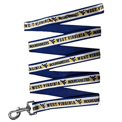 NCAA PET Leash West Virginia Mountaineers Hundeleine, mittelgroß, Collegiate Team Leash für Hunde und Katzen, sportlich, glänzend und farbenfroh, lizenziert von The College von Pets First