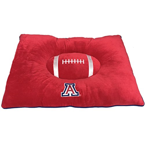 NCAA Pet Bed – Arizona Wildcats Soft & Cozy Plüsch Kissen Bett. – Fußball Hundebett. Cuddle, warm Collegiate Matratze Bett für Katzen und Hunde von Pets First