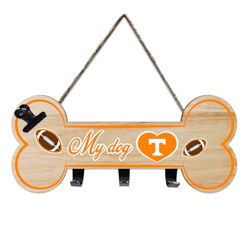 NCAA Tennessee Volunteers Schlüsselaufhänger Knochenform Schild mit Haken, Seil und Clip Sportliches Eingangstür-Zaunschild zum Aufhängen von Schlüsseln, Hüten, Aufhängen von Leine/Halsband, von Pets First