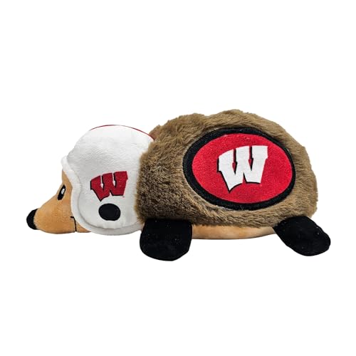 NCAA Wisconsin Badgers Plüsch Igelspielzeug für Hunde & Katzen, Cooles weiches Haustierspielzeug für Spaß und interaktives Spielen, Hundekauspielzeug mit Quietscher, Lizenziertes Hot Pet Spielzeug von Pets First