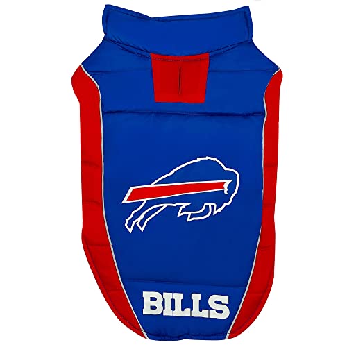 NFL Buffalo Bills Puffer Weste für Hunde und Katzen, Größe: S, Lizenziert, gemütlich, wasserdicht, winddicht, warm, für kleine, mittelgroße und große Hunde oder Katzen von Pets First