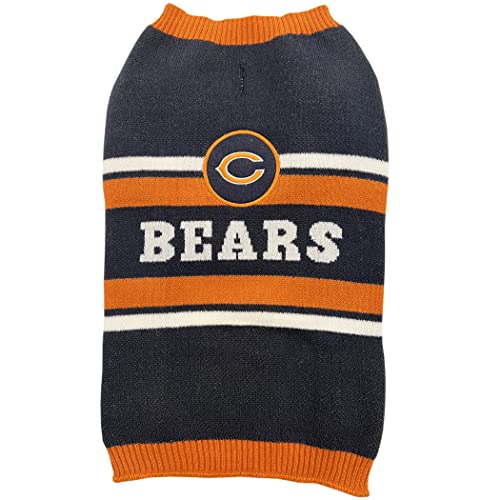 Pets First NFL Chicago Bears Hundepullover, Größe L Warmer und gemütlicher Strickpullover mit NFL-Team-Logo, Bester Welpenpullover für große und kleine Hunde, Teamfarbe (CHI-4179-LG) von Pets First