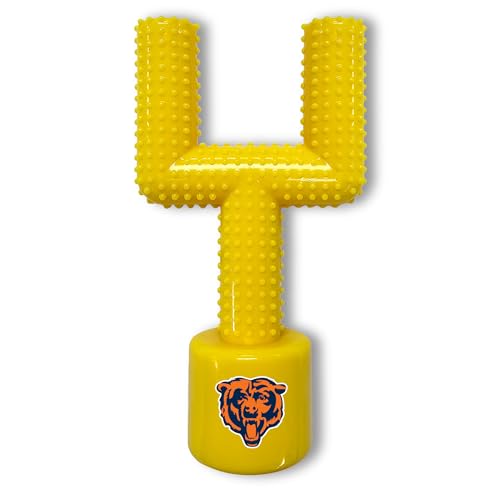 NFL Chicago Bears Mega-Chew Hard Nylon Speck Geschmack Hund Knochen Fußball Torpfosten Kauspielzeug Interaktives Leckeres Fun Dog Chew Toy Unzerstörbar Stark und Langlebig Haustier Kauspielzeug Extra von Pets First