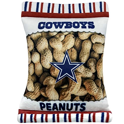 NFL Dallas Cowboys Crinkle FINE Plüsch Hund & Katze Quietschspielzeug - Niedliches Stadion Peanuts Snack Plüschspielzeug für Hunde & Katzen mit innerem Quietscher & schönem Baseball Team Name/Logo von Pets First