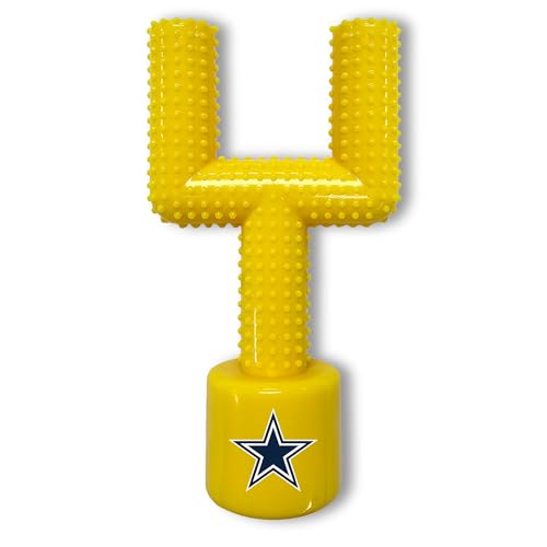 NFL Dallas Cowboys Mega Chew Hard Nylon Speck Geschmack Hund Knochen Fußball Tor Post Chew Toy Interaktives Leckeres Fun Dog Chew Toy Unzerstörbar Stark und Langlebig Haustier Kauspielzeug Extra von Pets First