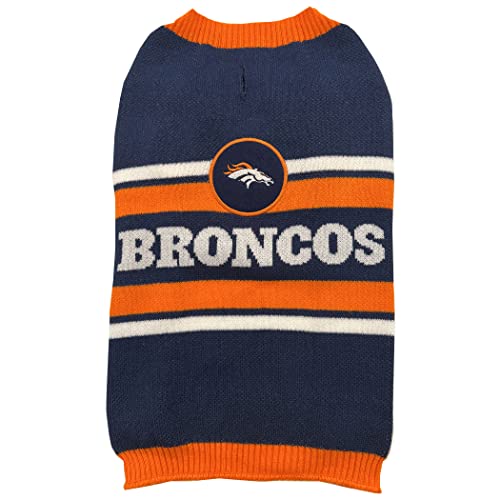 NFL Denver Broncos Hundepullover, Größe M Warmer und gemütlicher Strickpullover mit NFL Team Logo, Bester Welpenpullover für große und kleine Hunde von Pets First