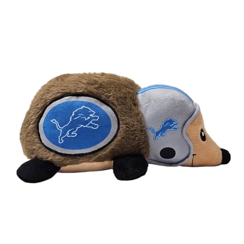 NFL Detroit Lions Plüsch Igel Spielzeug für Hunde & Katzen, Cooles Weiches Haustier Spielzeug für Spaß und Interaktives Spielen, Hund Kauspielzeug mit Quietscher, Lizenziertes Hot Pet Spielzeug von Pets First