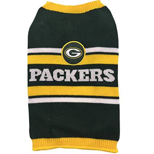 NFL Green Bay Packers Hundepullover, Größe L Warmer und gemütlicher Strickpullover mit NFL Team Logo, Bester Welpenpullover für große und kleine Hunde von Pets First