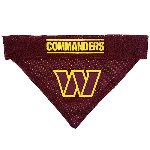 NFL Hundehalstuch, Washington Commanders, wendbar, PET-Halstuch, 2-seitig, mit Premium-Stickerei-Team-Logo, Größe S/M - 2 Größen und 32 NFL-Teams erhältlich von Pets First