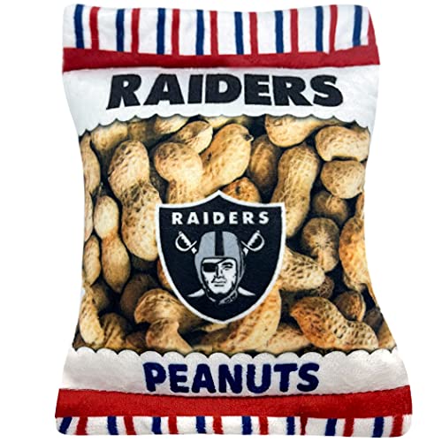 NFL LAS Vegas Raiders Crinkle Fine Plüsch Hund & Katze Quietschspielzeug - Niedliches Stadion Peanuts Snack Plüschspielzeug für Hunde & Katzen mit innerem Quietscher & schönem Baseball Team Name/Logo von Pets First