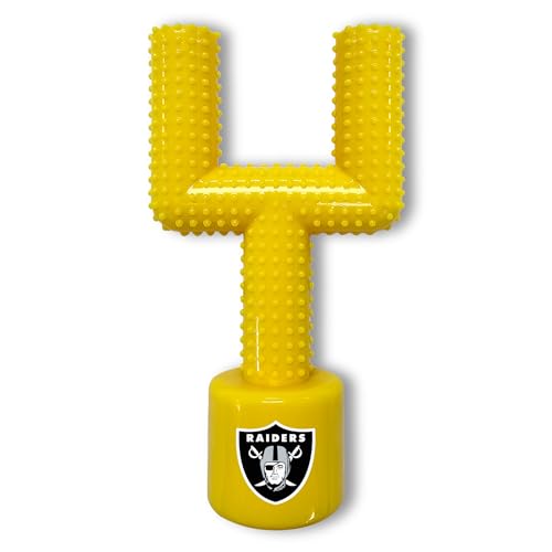 NFL Las Vegas Raiders Mega-Chew Hartes Nylon Speckgeschmack Hundeknochen Fußballtorpfosten Kauspielzeug Interaktives Leckeres Fun Dog Chew Toy Unzerstörbar Stark & Langlebig Haustier Kauspielzeug von Pets First