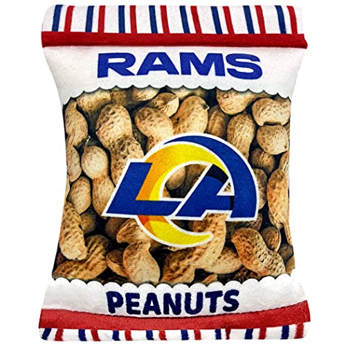 NFL Los Angeles RAMS Crinkle Fine Plüsch Hund & Katze Quietschspielzeug - Niedliches Stadion Peanuts Snack Plüschspielzeug für Hunde & Katzen mit innerem Quietscher & schönem Baseball Team Name/Logo von Pets First