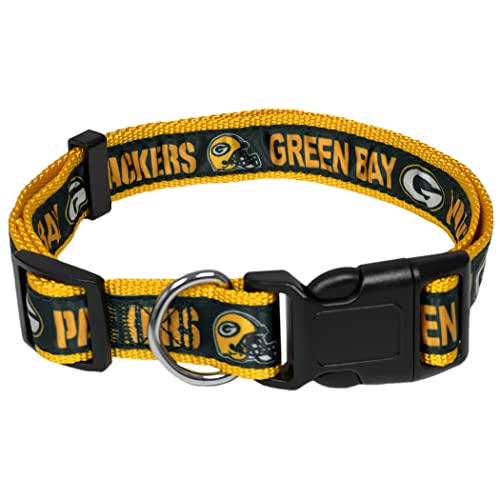 NFL PET Collar Green Bay Packers Hundehalsband, großes Fußballteam Halsband für Hunde & Katzen EIN glänzendes und farbenfrohes Katzenhalsband & Hundehalsband, lizenziert von der NFL von Pets First