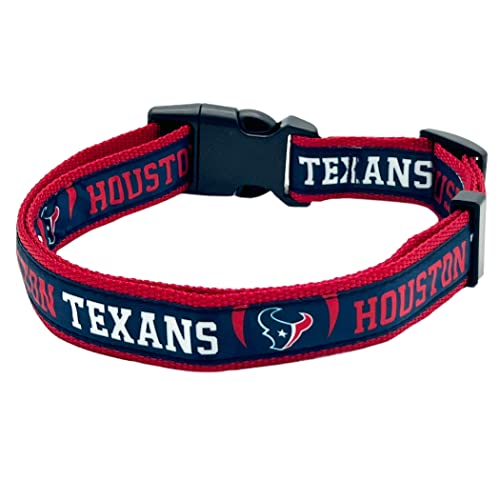 NFL PET Halsband Houston Texans Hundehalsband, X-Large Fußball Team Halsband für Hunde & Katzen Ein glänzendes & buntes Katzenhalsband & Hundehalsband lizenziert von der NFL von Pets First