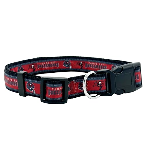 Pets First Hundehalsband, NFL-Tampa-Bay-Buccaneers, Lizenziertes Haustier-Halsband, Größe XL, strapazierfähig, robust und langlebig, erhältlich in 32 Fußballmannschaften und 4 Größen von Pets First