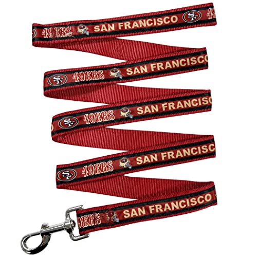 NFL PET Leash San Francisco 49ers Hundeleine, große Fußball-Team-Leine für Hunde und Katzen Eine glänzende und Bunte Katzenleine und Hundeleine, lizenziert von der NFL von Pets First