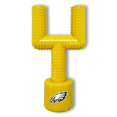 NFL Philadelphia Eagles Mega-Chew Hartes Nylon Speckgeschmack Hundeknochen Fußballtorpfosten Kauspielzeug Interaktives Leckeres Fun Dog Chew Toy Unzerstörbar Stark & Langlebig Haustier Kauspielzeug von Pets First