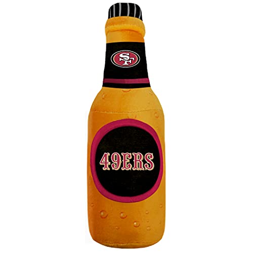 NFL SAN Francisco 49ERS Bierflasche Plüsch Hund & Katze Quietschspielzeug - Süßeste Stadion Soda Flasche Snack Plüschtier für Hunde & Katzen mit Innenquietscher & schönem Fußballteam Name/Logo von Pets First