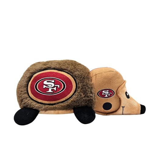 NFL SAN Francisco 49ERS Plüsch-Igelspielzeug für Hunde & Katzen, Cooles weiches Haustierspielzeug für Spaß und interaktives Spielen, Hundekauspielzeug mit Quietscher, Lizenziertes Hot Pet Spielzeug von Pets First