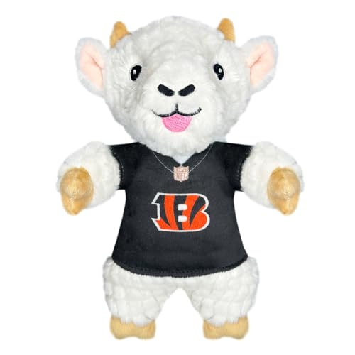 NFLPA Joe Burrow Ziege Plüschtier für Hunde und Katzen mit Quietscher, Team-Trikot tragen! NFL Cincinnati Bengals lustiges und sportliches Kauspielzeug in Ziegenform, interaktives Haustierspielzeug von Pets First